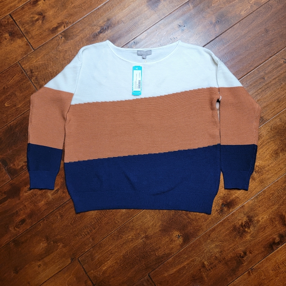 Evolution by Cyrus Tarley Color Block Pullover Sweater Medium